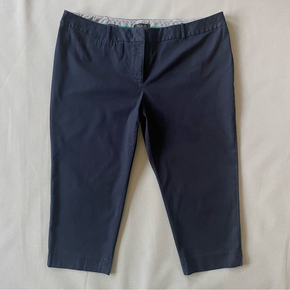 Talbots Navy Blue Heritage Cropped Khaki Pant Women’s Size 18WP
